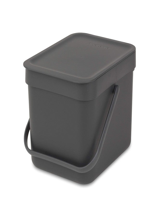 brabantia 109720 Waste Bin, 6 L, Gray (New Version) - Image 1